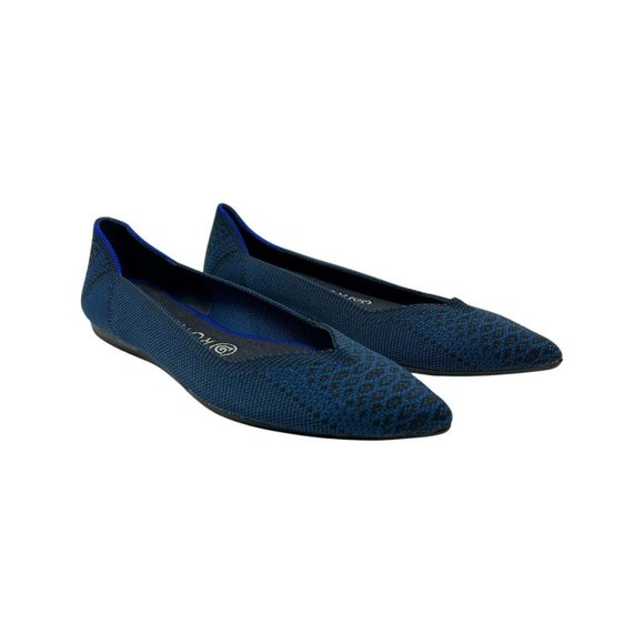 Rothy's Shoes - Rothy’s The Point Lapis Python Size 8 Navy Blue Snake Print *Retired* Flats
